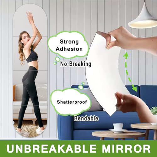 Bosdontek Espejo de Pared de Plástico, Grande Espejo Adhesivo de Pared, Espejos sin Marco Espejo de Pared de 4 Piezas, Decorativo Espejo para Casa, Salón, Baño, Dormitorio(30cmx30cm, 4 Piezas) - imagen 5