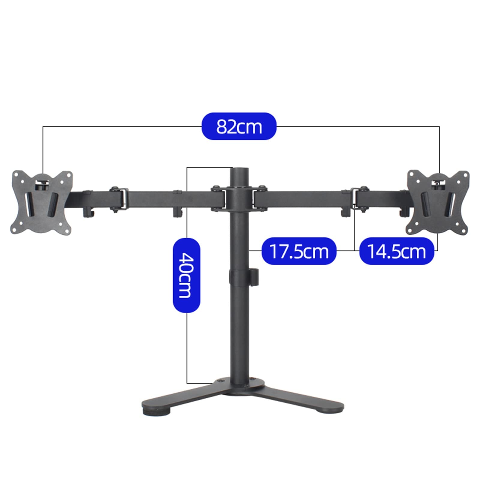 Supporto Doppio per Monitor, Robusto Supporto da Scrivania Completamente Regolabile per Schermi da 12 A 24 Pollici, Supporta 2 Schermi Fino A 10 Kg/22 Libbre Ciascuno