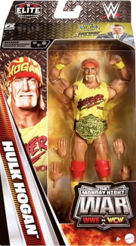 WWE Hulk Hogan The Hulkster with World Heavyweight Belt Mattel Elite Collection Monday Night Wars Series 11 Wrestling Action Figure Toy