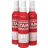 Emergency Stain Rescue Remover Spray – 4oz Laundry Stain Remover for Clothes, Upholstery Fabric, Carpet - Works on Most Blood, Grass, Coffee, Mud, Grease & Oil (pack of 3)
