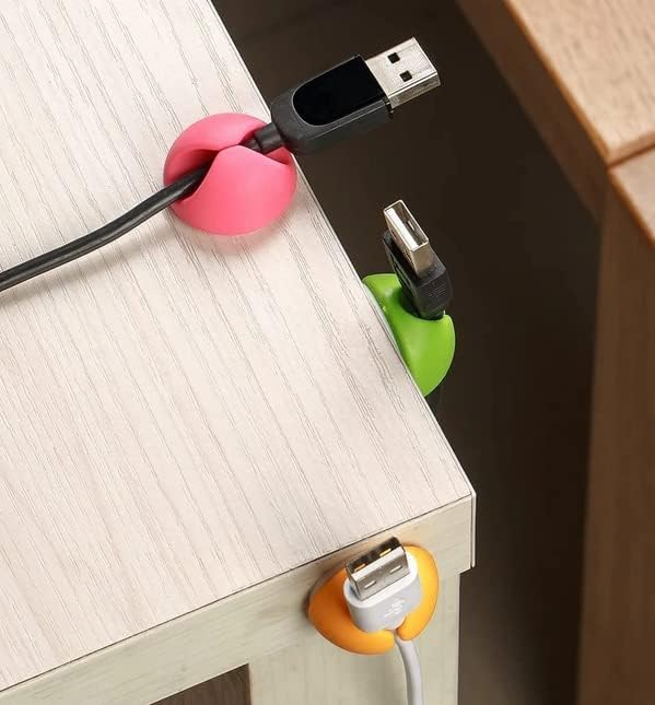 Lifeswonderful - Pack of 10 - Self-Adhesive Charger USB Cable Cord Wire Clip Holders Desk Tidy Ties (Black)