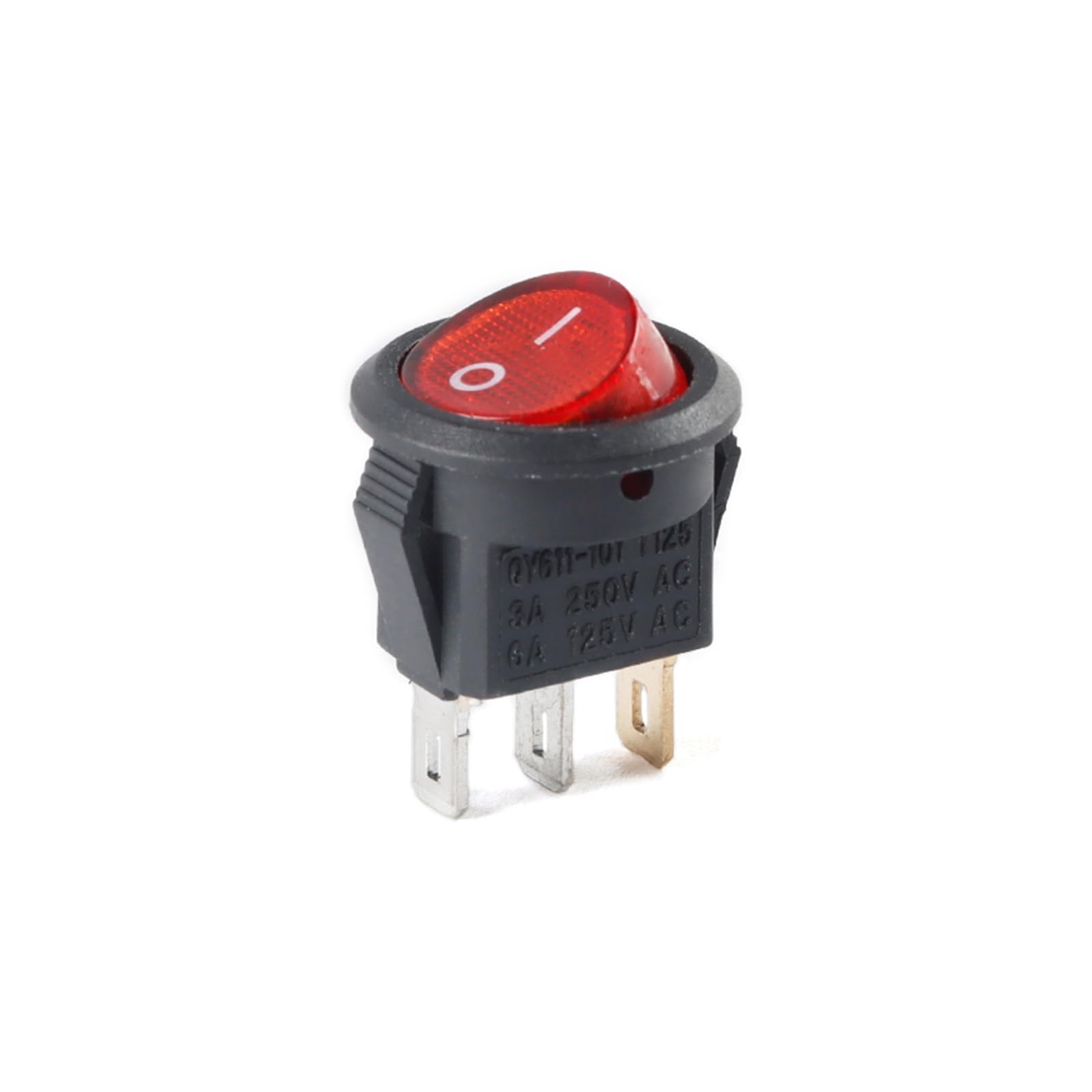 20 Interruttori A Bilanciere Rotondi KCD11 16mm | 2 Pin 2 Posizioni ON/OFF 3A 250VAC | Per Elettrodomestici E Barche
