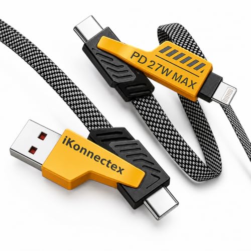 Image of 4 in 1 Cable | Gold Plated Ports | Ultra Fast Charging & Data Transfer | Supporting Thunderbolt, Type C, Lightning, Type A for All