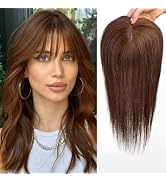 HAIRCUBE New Upgrade Human Hair Toppers For Women, 100% Remy Human Hair Topper With Bangs, 150% D...