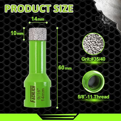 Image of Diamond Core Drill Bits,2pcs 9 /16 inch 14mm Ceramic Tile Drill Bits Vacuum Brazed Diamond Hole Saw for Porcelain Tile,Granite,Marble,Concrete,Masonry,Brick