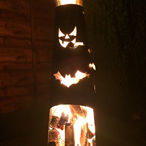 Made O' Metal Halloween Chimenea Cone Steel Garden Patio Fire Log Burner Heater