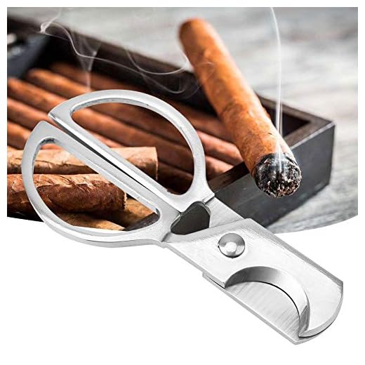 FTVOGUE Cortador de Cigarros Cabeza Redonda de Acero Inoxidable Tijeras de Cigarros Gadgets de Bolsillo Super Sharp