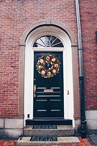 Peony Spring Wreath For Front Door 24Inch Handmade Pink Artificial Floral Wreath Summer Wreath For Front Door Wall Windows Deco(Large) #TOP2