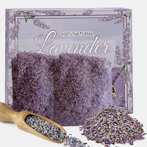 Image of Dried Lavender Flowers for Home Fragrance Sachets Grade Dried Lavender Flowers for Tea, Baking, Lemonade, Baths, Wedding Decoration, Fresh Fragrance 2 Pack