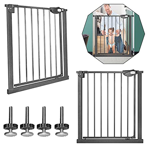 HENGMEI Auto Close Türschutzgitter Treppengitter mit Druckbefestigung,Schutzgitter für Kinder Oder Tier,Baby Türgitter Treppen Absperrgitter,ohne Bohren,180° Zweiwegeöffnung(75-85cm,Schwarz)