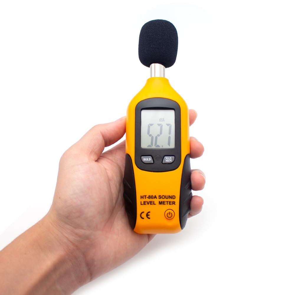Toplionace HT-80A Décibelmètre, Sonomètre Numérique 30-130dB Outil de Mesure du Bruit Audio