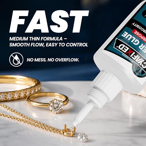 Image of Fast Super Glue 30 Gram, Strong Instant Thin CA Glue with Precision Microtips & Anti-Clog Caps for Wood Ceramic Plastic Glass 3D Prints Model, Heavy Duty Cyanoacrylate Adhesive