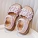 Girls Flower Sandals Korean Fashion Dressy Style Baby Sandals Soft Sole Children Summer Shoes Cute Floral Casual Wear (13 Little Child)