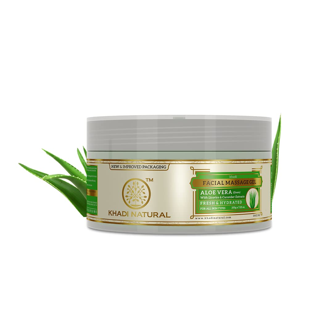 Aloe Vera Gel, Green|Deeply moisturizing| Unique non sticky formula| Makes skin soft and supple| Suitable for All Skin Types| 200g