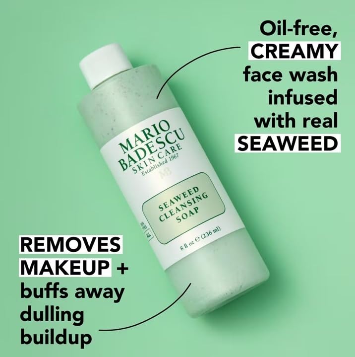 Mario Badescu Seaweed Cleansing Soap for All Skin Types |Creamy Cleanser that Gently Exfoliates |Formulated with Seaweed Grains & Bladderwrack Extract - Image 5