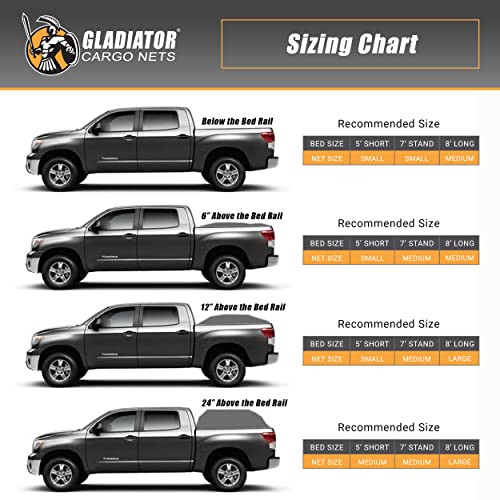 Gladiator Cargo Nets - Heavy Duty Truck Cargo Net - Large (Lgn-100) 8.75' X 10' Ft. #TOP7