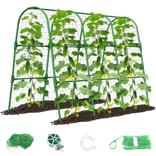 MQJIAZHI Treillis pour concombres,Treillis de Jardin en Forme de U pour Plantes grimpantes à l'extérieur, Treillis pour légumes en Forme d'arche, Support...