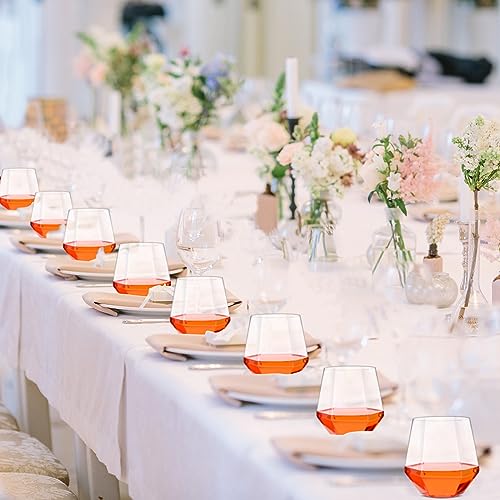 Hsei 60 Pcs Stemless Plastic Wine Glasses Disposable 12 oz Shatterproof Recyclable Clear Wine Champagne Glasses for All Beverages, Cocktail Parties, Christmas Wedding Reception - Thumbnail 4