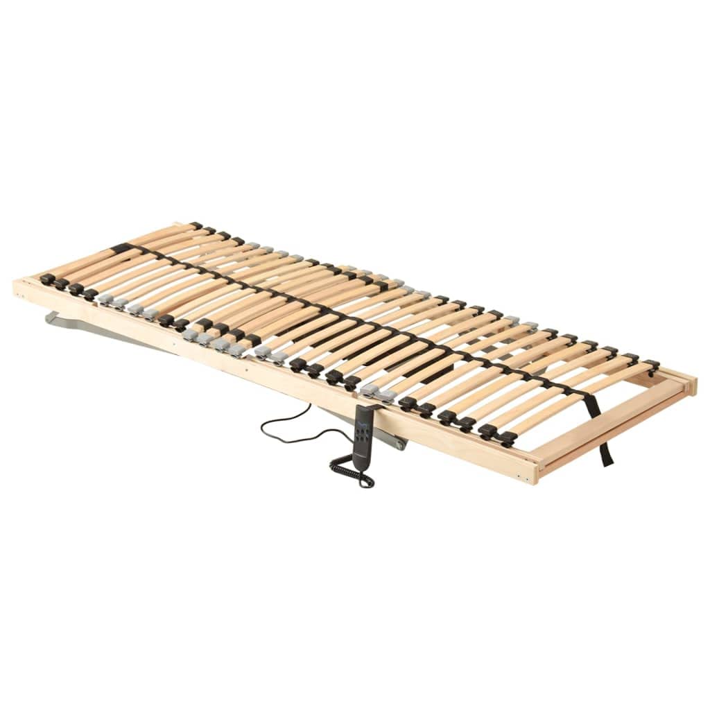 VidaXL - Rete a doghe in legno di faggio con 7 zone e 28 doghe, 90 x 200 cm