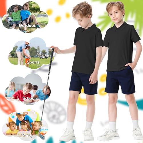 Image of Dreammonkey Toddler to Youth Stain Resistant Polo Shirts Kids Collared Golf T-Shirt School Uniform for Boys and Girls