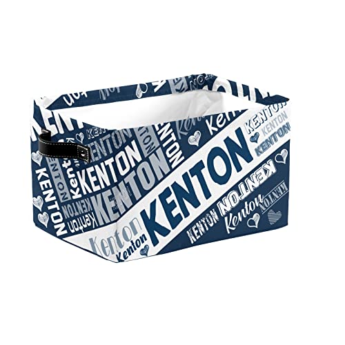 ZAACUSTOM Personalized Collapsible Toy Storage Basket Bin with Name, Custom Storage Box Organizer for Kids Boys Girls Pets Toys, Clothes, Shelf Closet Nursery Customized Bin with Handles, 1 Pack