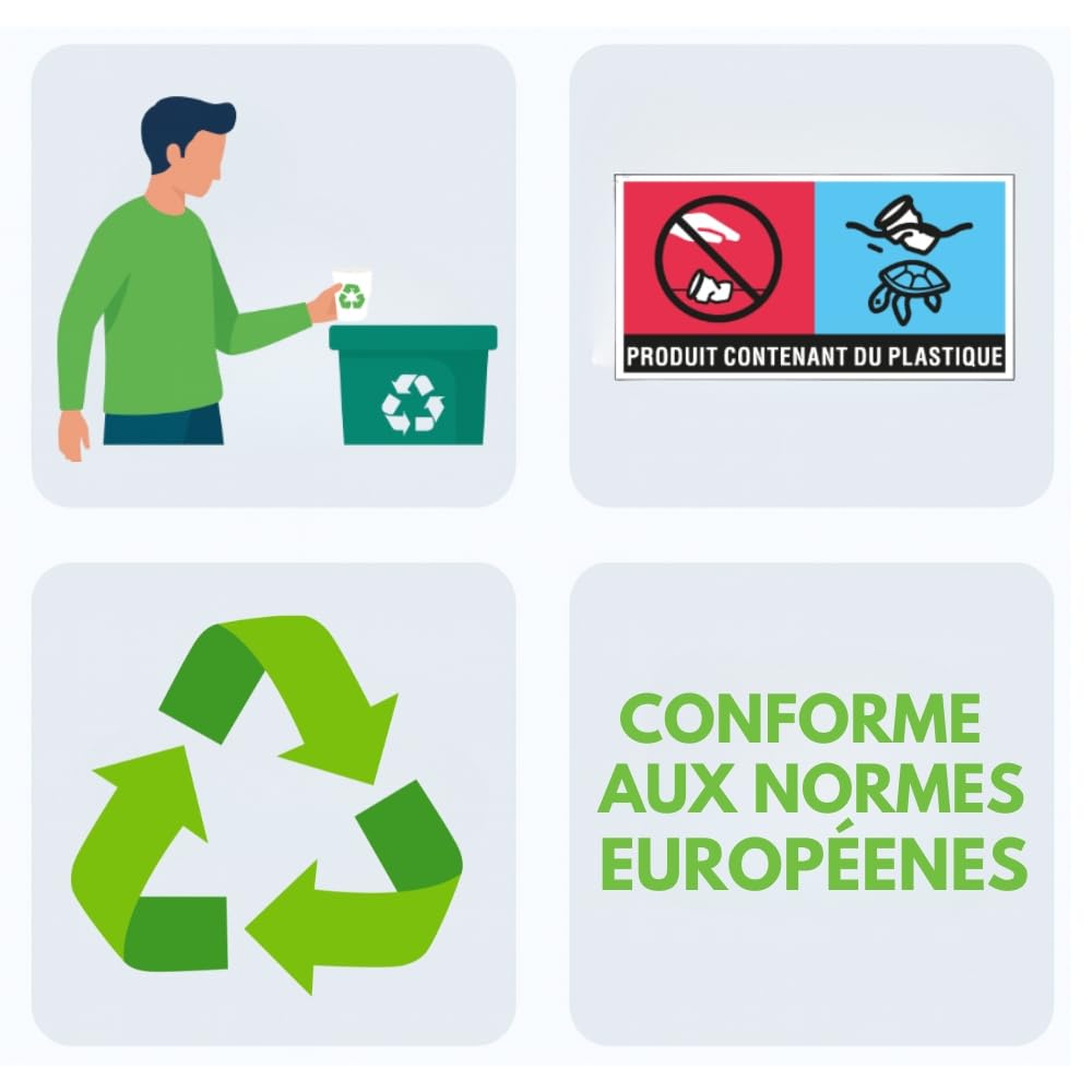 COVR 3000 Gobelets carton blanc 18-20cl - 7oz / 3000 unités, Recyclables, Boisson Chaude et Boisson Froide, Solide et Bonne Prise en Main, Résistant
