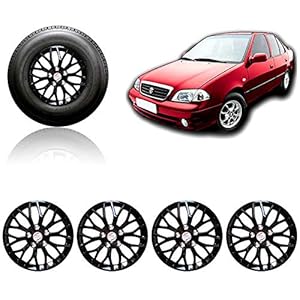 Auto Pearl Car Full Black Wheel Cover Caps 13 Inch Press Type Fitting for Esteem