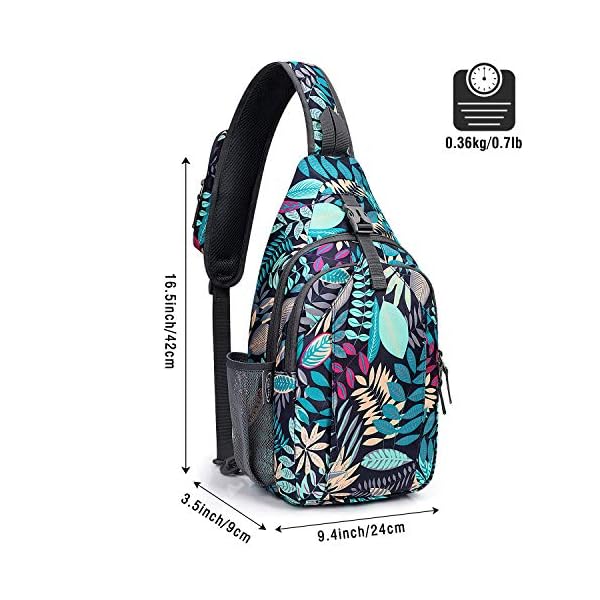 G4Free Sling Bag RFID Blocking Sling Backpack Crossbody Chest Bag Daypack for Hiking Travel(Maple Leaf Blue) - Image 5