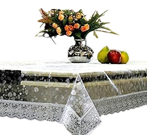 4 Seater Self Design Table Cover Silver Table Cover_025_Silver-image-24