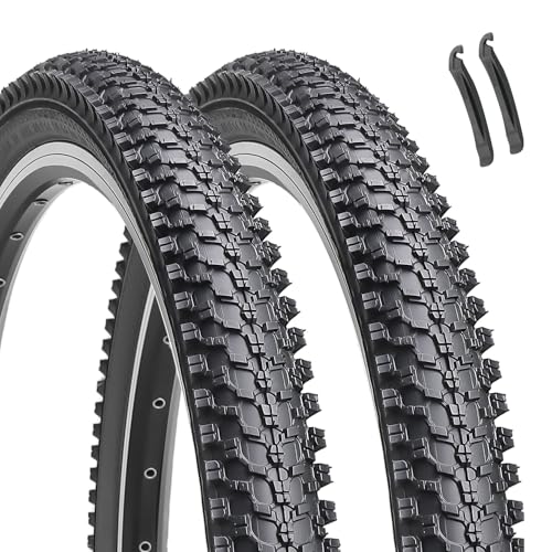 2-Pack 26-inch Mountain Bike Tires: Hycline 26x1.95 inch (54-559mm) Folding Replacement Puncture-Resistant Bicycle Tires with Pair Tire Levers for MTB Off-Road Bike by Hycline - Used condition - US$24.69