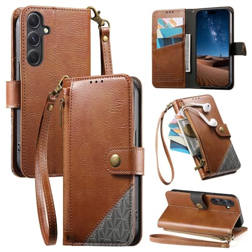 Housse Samsung Galaxy A36 5G avec fermeture éclair et rangement cartes