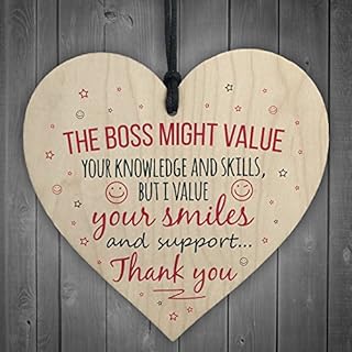RED OCEAN I Value You Colleague Wooden Hanging Heart Plaque Sign Friendship FRIEND Thank You Gift Plaque