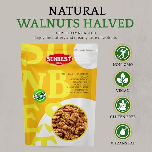 Sunbest Natural Raw Walnuts Halved 80oz (5 lbs) - Superior to Organic, Non-GMO - Creamy & Crunchy Kosher Certified for Snacking, Baking & Topping - Long-Lasting Freshness up to 16 Months - Thumbnail 3