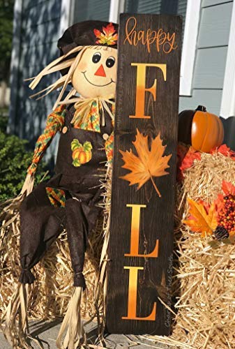 bawansign Decorative Wooden Sign Happy Fall Happy Fall Porch Sign Rustic Fall Sign Autumn Decor Fall Door Decor Harvest Decor Home Wall Art Plaque Craft Hanging Sign