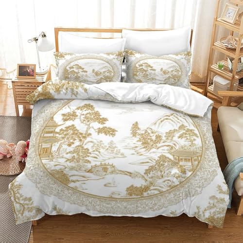 Parure de lit 3D Chien Chinois à crête en microfibre résistante supérieure 200x200