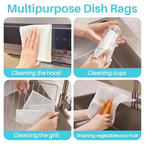 Image of JOYMOOP 8 Pack Non Scratch Wire Dishcloths for Kitchen, 2 Sided Dish Towels, Reusable Cleaning Rags, Dish Cloths for Washing Dishes and Dish Rags for Washing Dishes, Quick Dry, 10 inch x 10 inch