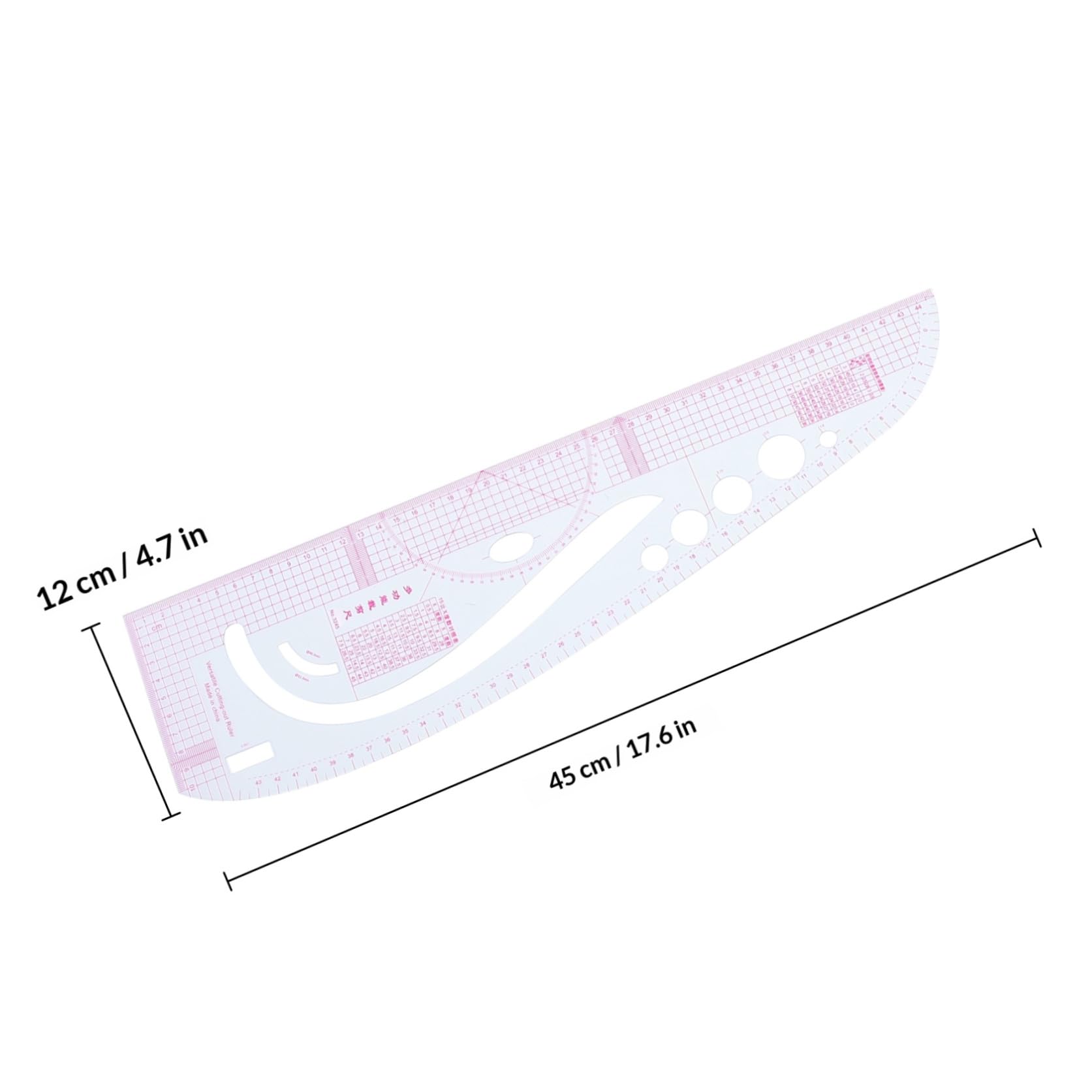 Holibanna Regla de Costura de Precisión para Confección de Ropa Escala Clara y Medición Exacta, Material Pet, Adecuado para Costura y Diseño Profesional