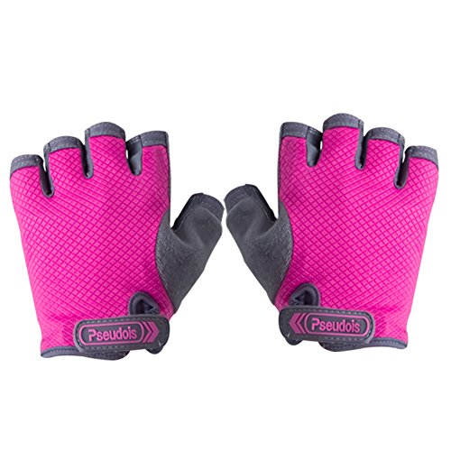 Pseudois Padded Anti-Slip Women’s Power Weight Lifting Gloves for Gym Workout, Crossfit, Weightlifting, Powerlifting, and Running—Pair