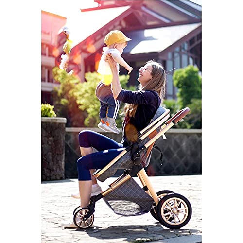 3 in 1 kinderwagens Lichtgewicht met kinderwagen regenhoes, kinderwagen Hoge landschap pasgeboren bassinet wandelwagen… - Afbeelding 3