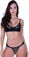 Conjunto Lingerie Renda sem Bojo e com Aro Calcinha e Sutiã Mileyde
