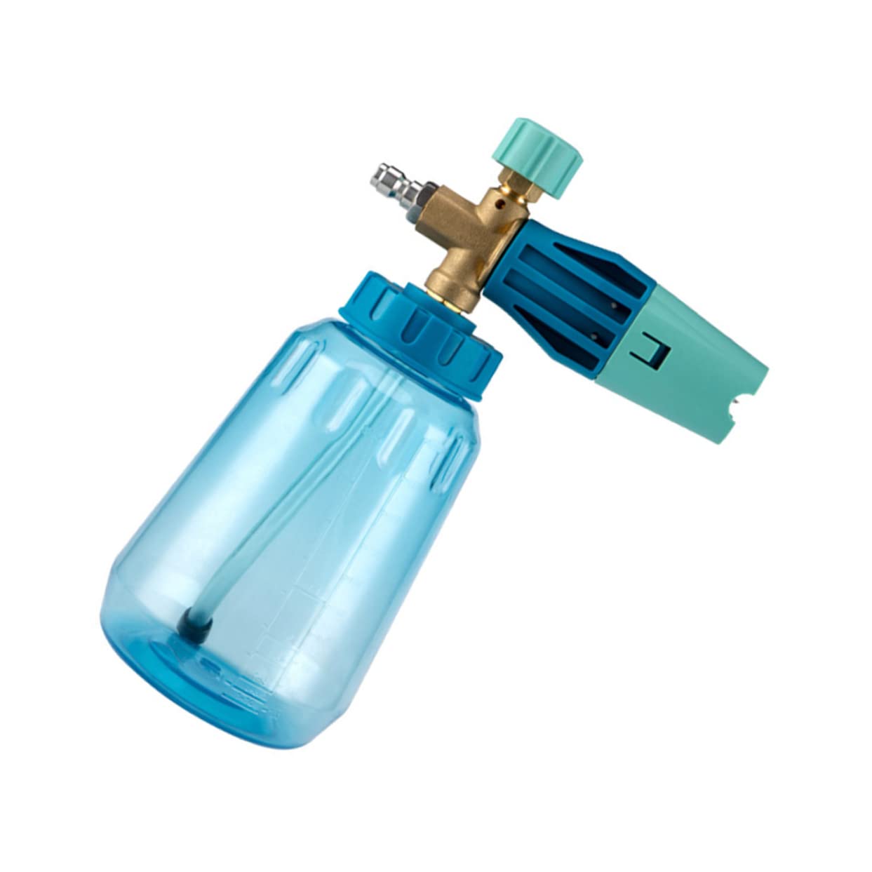 Conector de Pulverización de Espuma Regulable para Coche 1l | Botella de Plástico, Salida Ajustable, Uso en Lavado de Autos y Riego de Plantas