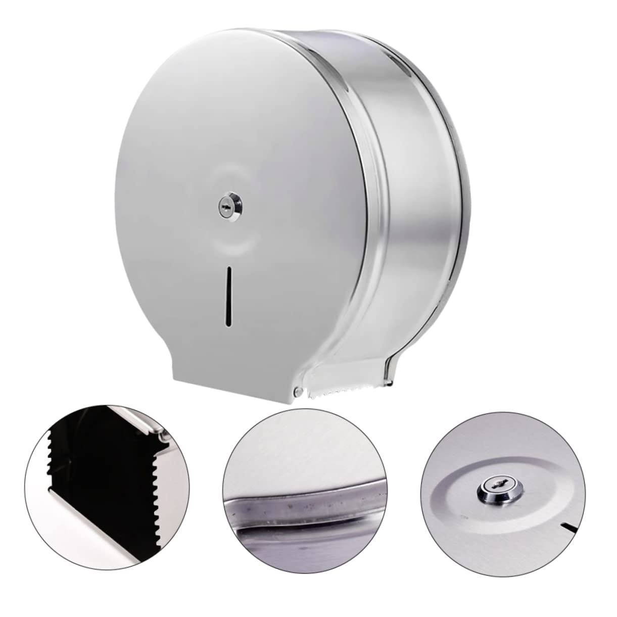 Portarotolo Rotondo e Bagno da Acciaio Inossidabile Argento in Moderno Design Resistente Allacqua Facile da Installare Decorare per Stanza