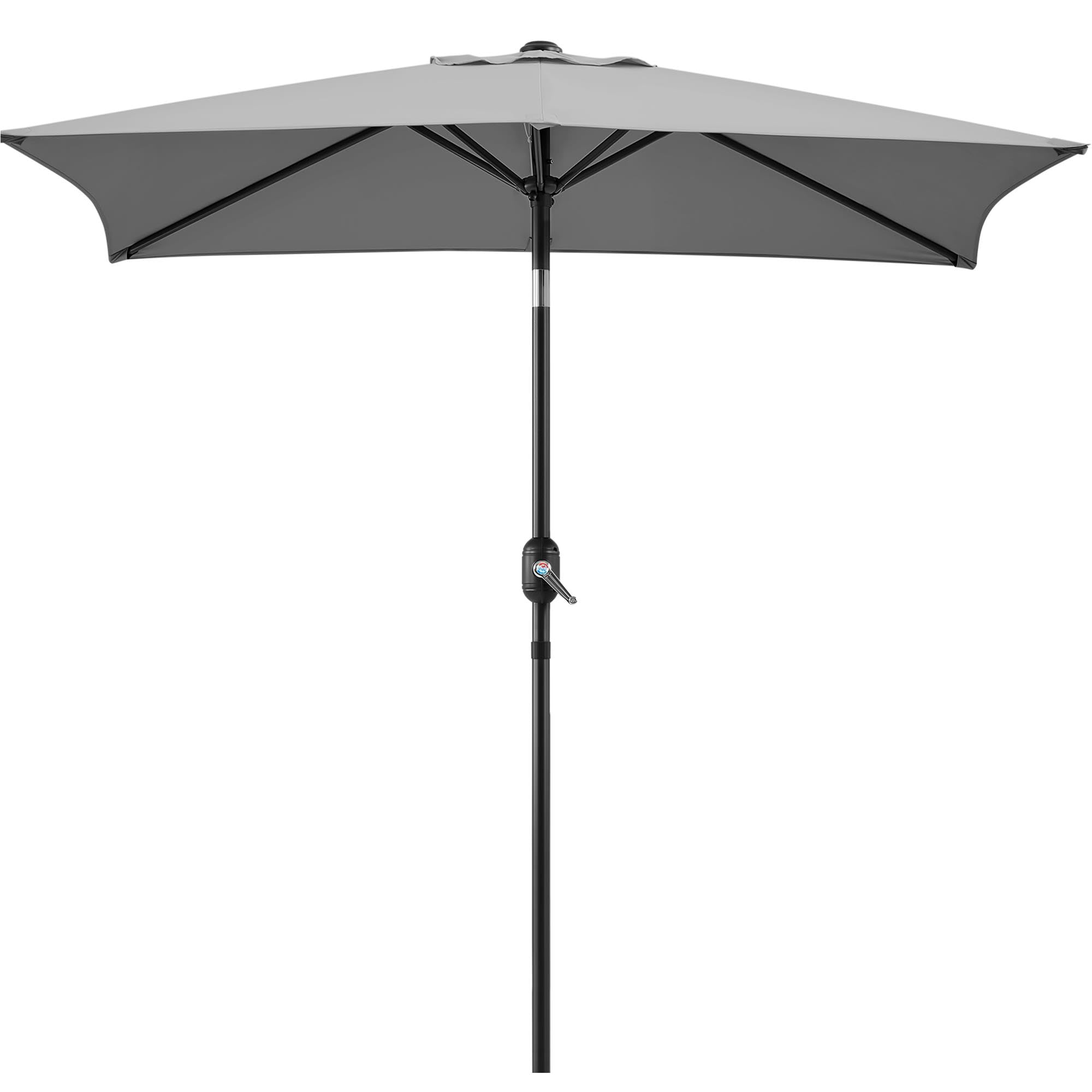 Yaheetech Sombra Amplia Rectangular 227 cm con Ajuste Solar, para Jardín, Terraza, Balcón, Playa - Incluye Manivela, Resistente al Viento, Fácil Instalación Gris