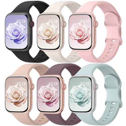 6 Pack Sport Bands Compatible with Apple Watch Bands...