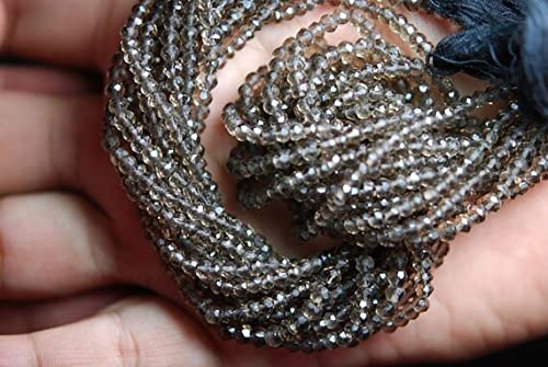 Quartz fumé mystique perles rondelles facettées 3.5-4mm pour enfilage et fabrication bijoux