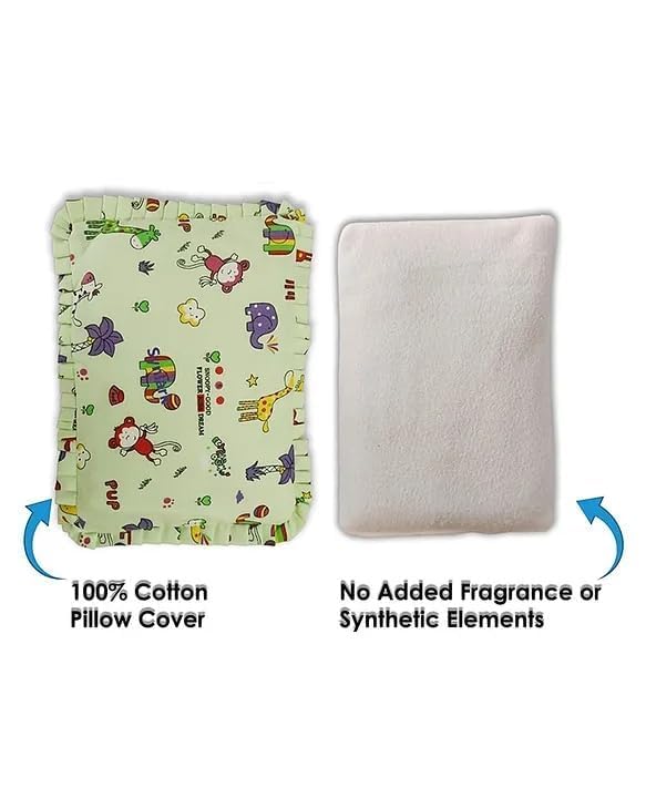 Coussin rechargeable vert en graine de moutarde, cadeau de naissance idéal