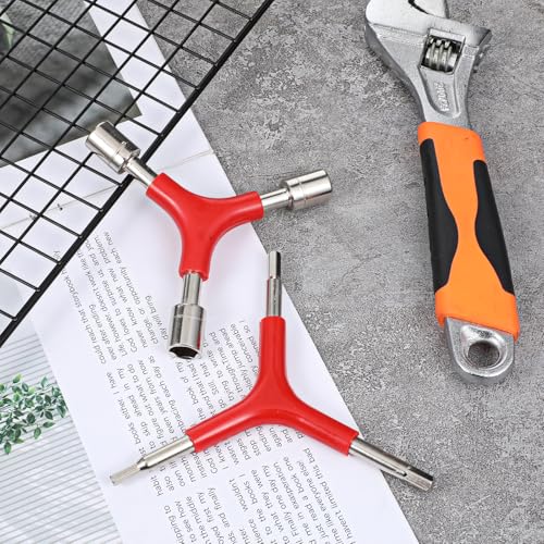 Zelphvt 4 Pcs 3 Way Socket Wrench Bicycle Hex Wrench Tool Y-Shaped Bike Repair Tools Outer Spanners 4/5/6mm Y-Type 8/9/10mm Bicycle Cycling Repair Hardware Multitool Kit