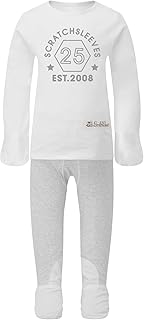 ScratchSleeves Baby,Clothing,Baby Boys 0-24m,Sleepwear & Robes,Pyjama Sets ScratchSleeves | Hexagon PJ Set with Popper Neck for Itchy Toddlers | Grey/White