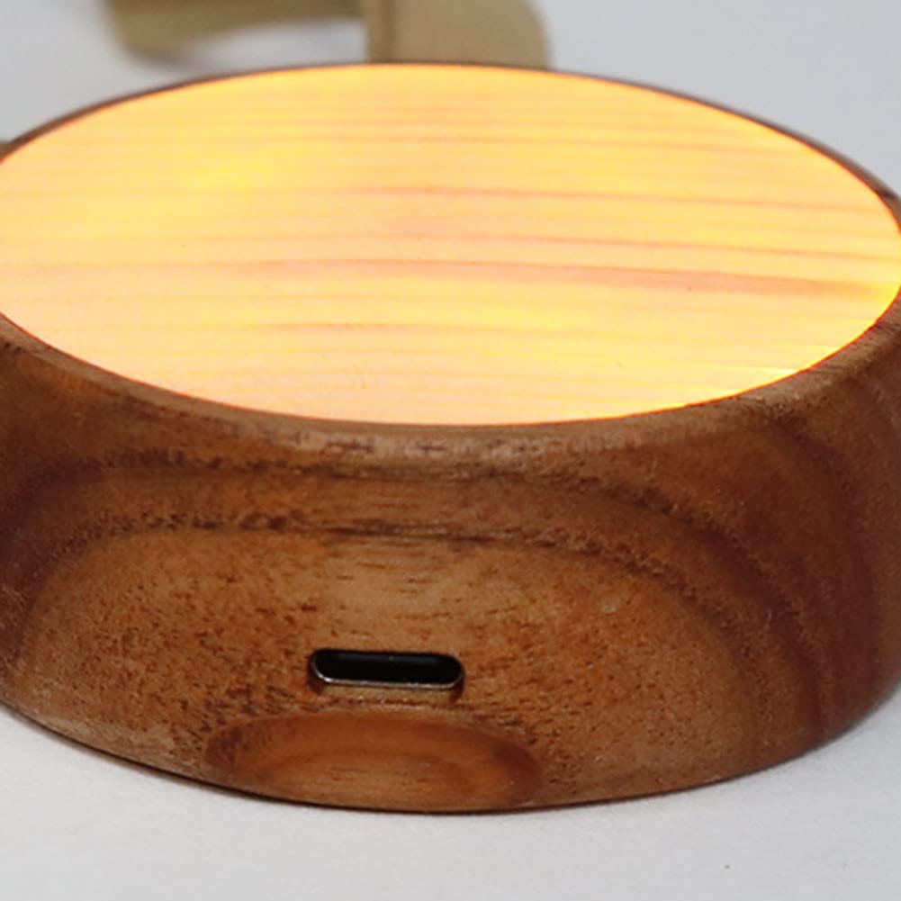 Luce notturna a LED rilevatore di movimento USB ricaricabile luce notturna legno bianco caldo semplice illuminazione rotonda dell'armadio lampade corridoio design magnetico luce notturna portatile