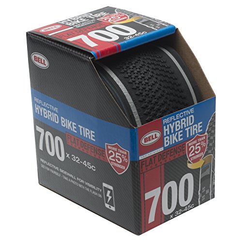 Bell 7091027 Flat Defense Hybrid Reflective Bike Tire, 700cm x 32-45